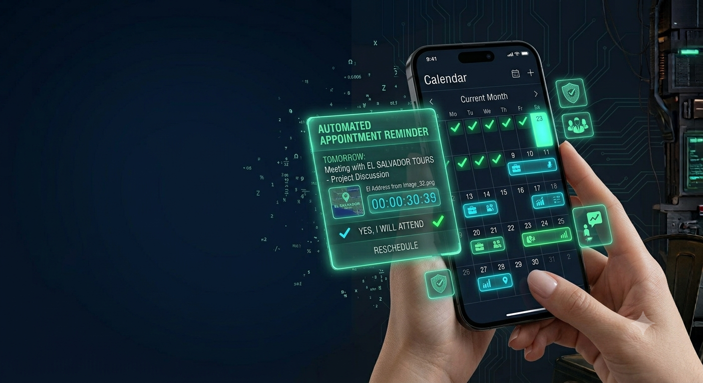 Sistema automático de recordatorio de citas con calendario y notificaciones en smartphone