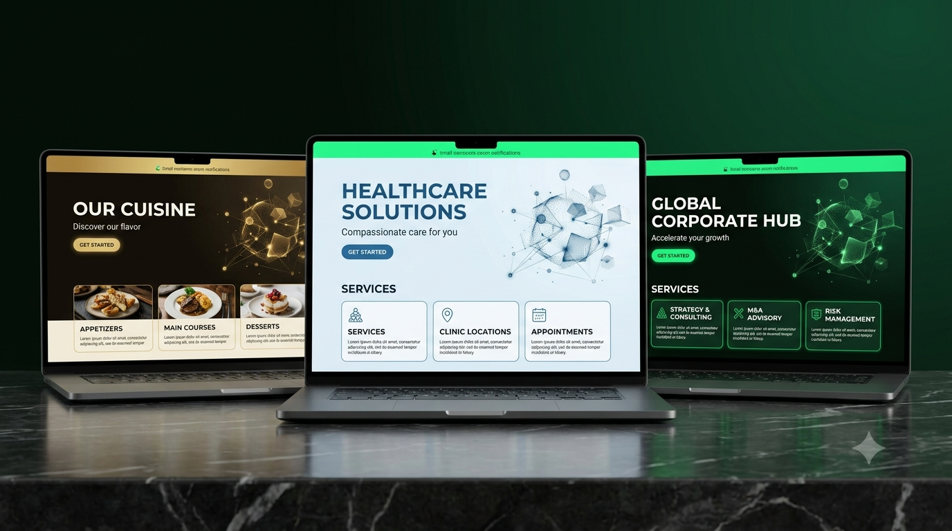 Variedad de estilos de diseño web según tipo de negocio